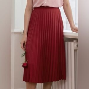 SimpleRetro Daleyza Vintage Red Pleated Skirt